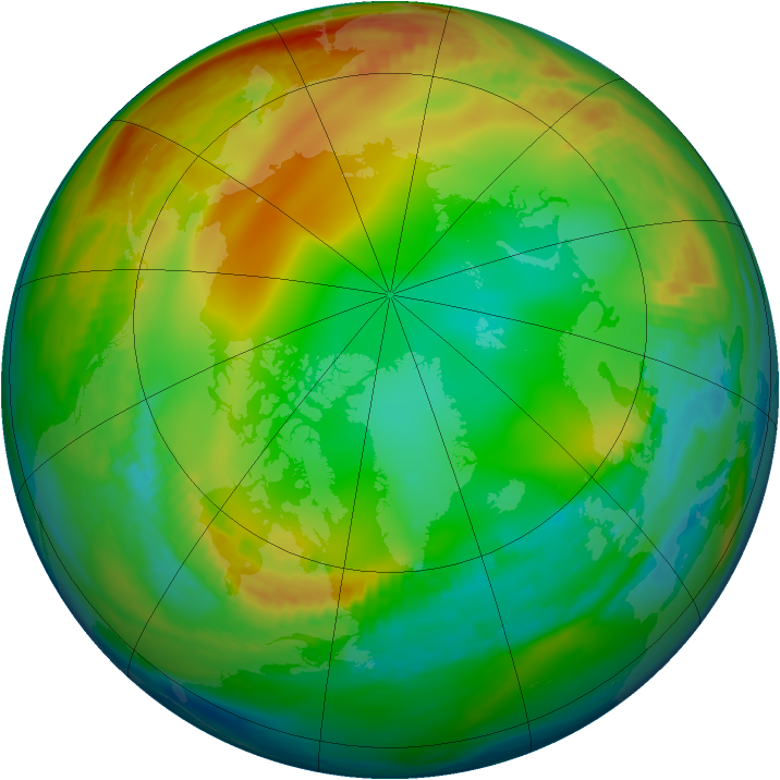 Arctic ozone map for 30 December 1983